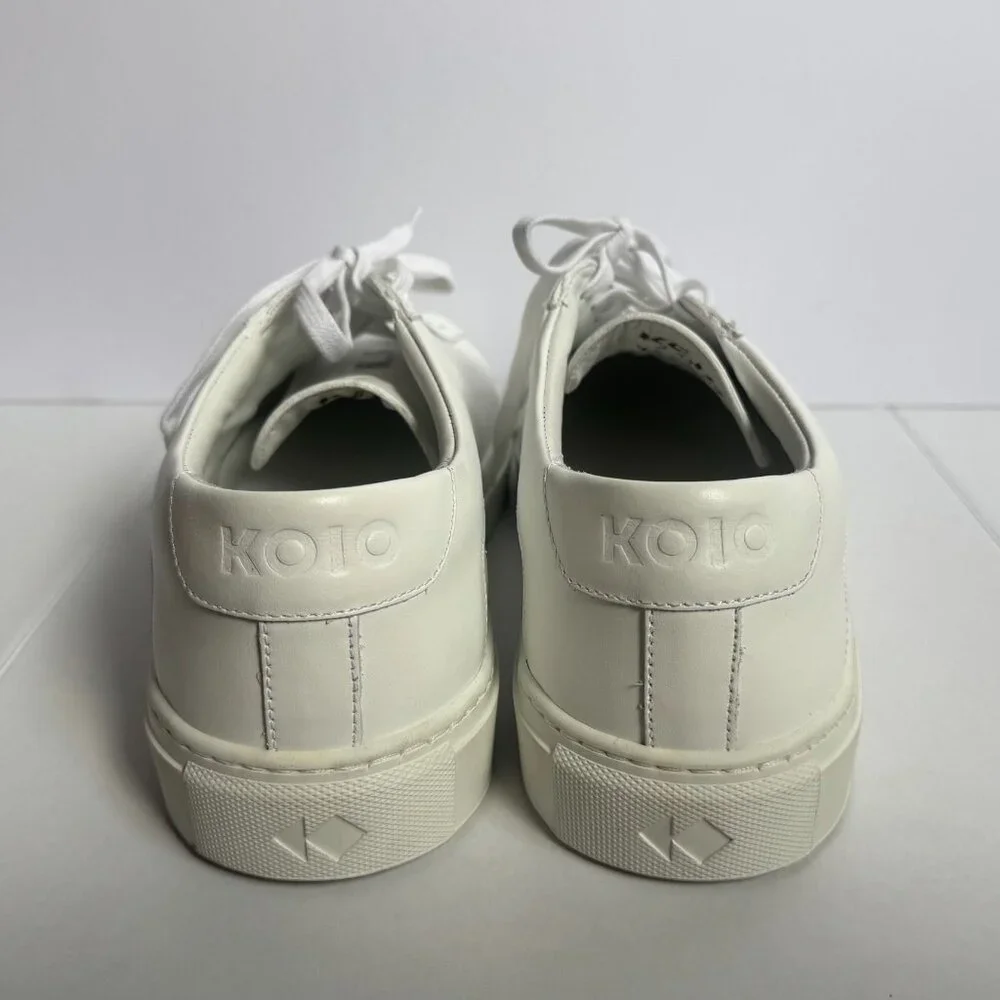 KOIO Men’s Capri Leather Low Top Sneakers White Size 43 w/ storage bag - Picture 4 of 12